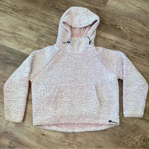 PINK Victoria’s Secret Light Barbie Pink Fuzzy Hoodie Size S - Picture 3 of 11